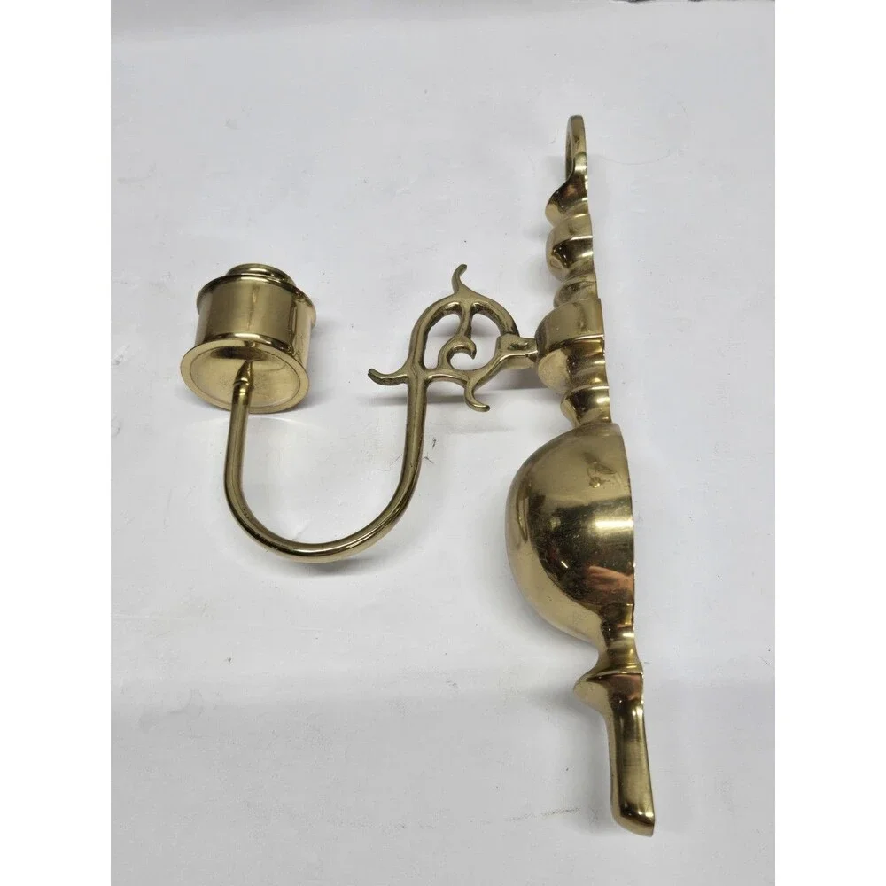 Set of Solid Brass Georgian Style Wall Sconce Set - a Pair Vintage